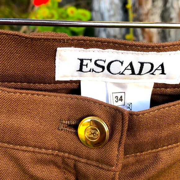 Escada Denim - Escada designer pants outfit 2pc. brown flare leg bell bottom Jean y2k 90’s styl